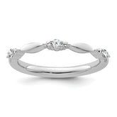14k White Gold Stackable Expressions White Topaz and Diamond Ring